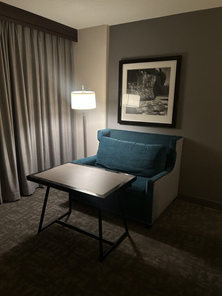 Hyatt Regency Boston Cambridge Review: Perfect for Harvard, MIT, and Boston University Visits Seating area with sofa and table at Hyatt Regency Boston Cambridge