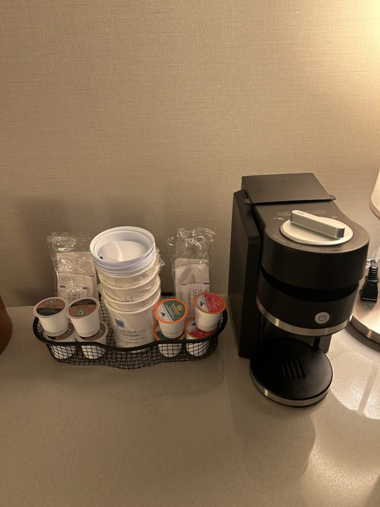 Hyatt Regency Boston Cambridge Review: Perfect for Harvard, MIT, and Boston University Visits In-room coffee machine at Hyatt Regency Boston Cambridge