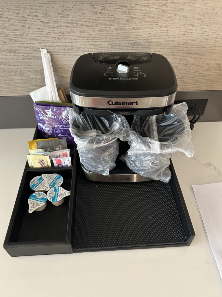 In-room Coffee Bean and Tea Leaf maker at Hilton Los Angeles Airport