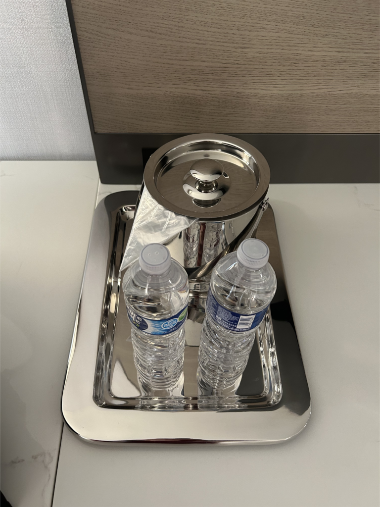 Complimentary bottled water and coffee amenities at Hilton LAX
