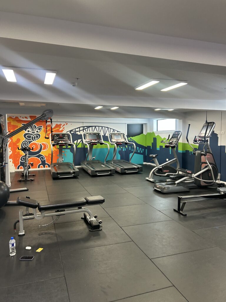 Fitness center gym equipment at M Social Auckland
