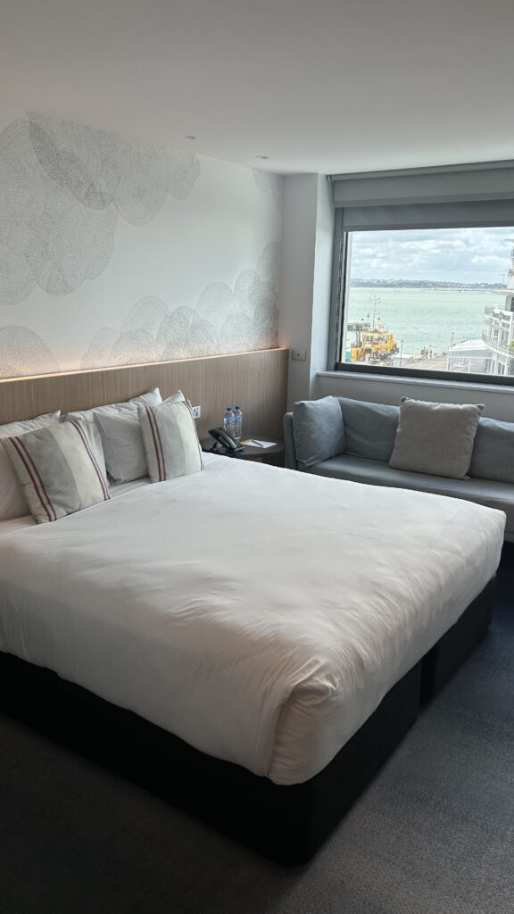 Sleek and clean bedroom interior at M Social Auckland