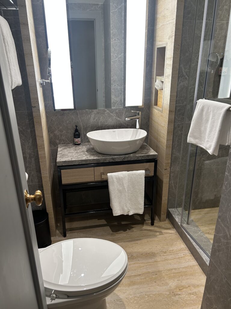 Grand Copthorne Waterfront Singapore Review: Great Value 5-Star Hotel Clean bathroom with separate shower stall at Grand Copthorne Waterfront