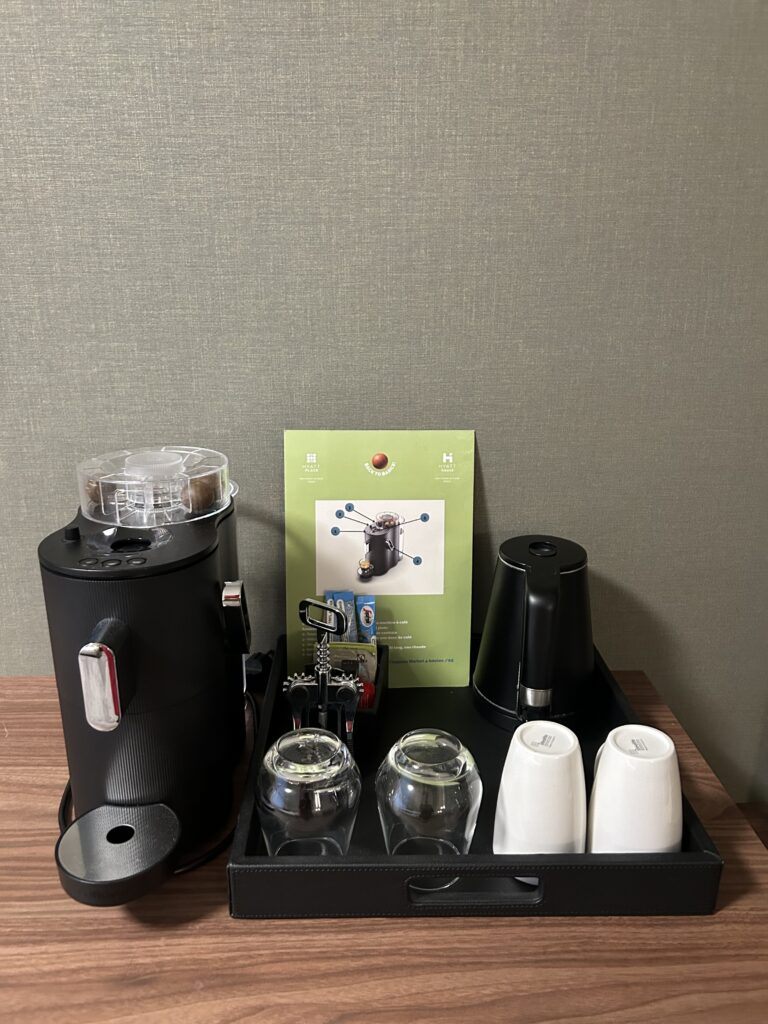 In-room Nespresso coffee maker at Hyatt Place Paris CDG Airport hotel