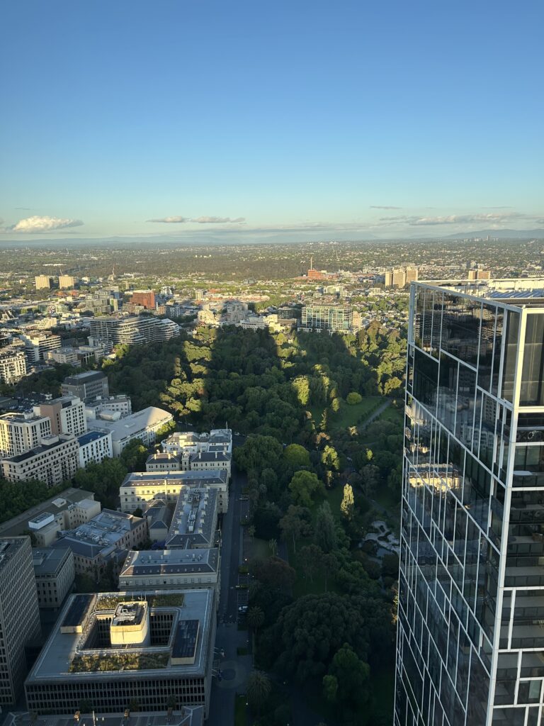Sofitel Melbourne on Collins: The Ultimate Luxury Stay in Melbourne CBD Panoramic Melbourne skyline view from high floor room at Sofitel Melbourne on Collins 2